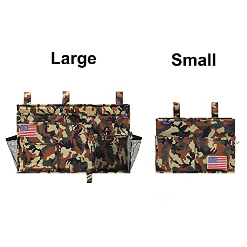 Image of Surblue Bedside Caddy Hanging Organizer Storage Bag for Bunk and Hospital Beds, College Dorm Rooms, Baby Bed Rails, Camp (8 Pockets), Jungle