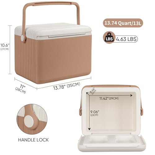 Image of 6Qt 13Qt 19Qt Northroad Camping Coolers,Stylish Macaron Color Durable Hard Cooler,Portable Insulated Ice Chest with 24 /48 Hour Ice Retention,Multi- Size for Camping,Picnic,Beach,Travel