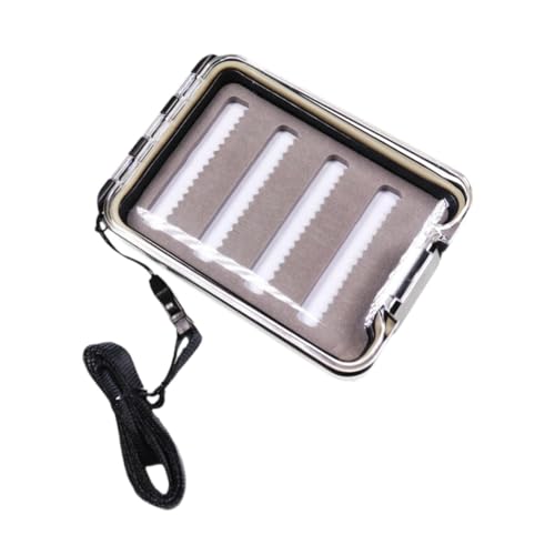 FytStycale Fly Box Waterproof Compact Storage Container Freshwater Saltwater Lightweight Organizer Tackle Fishing Lures Box, Gray, Single Sided