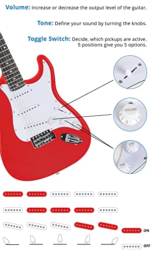 McGrey Rockit style ST guitare électrique rouge - Les Beatles, Paul McCartney, John Lennon, RIngo Starr, George Harrison McGrey Rockit style ST guitare électrique rouge – Image 6