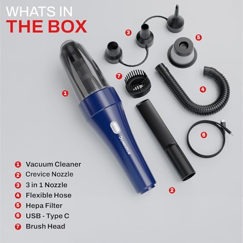 Image of DOMESTICA 4-in-1 Vacuum Cleaner for Car & Home, Cordless Blower & Inflator