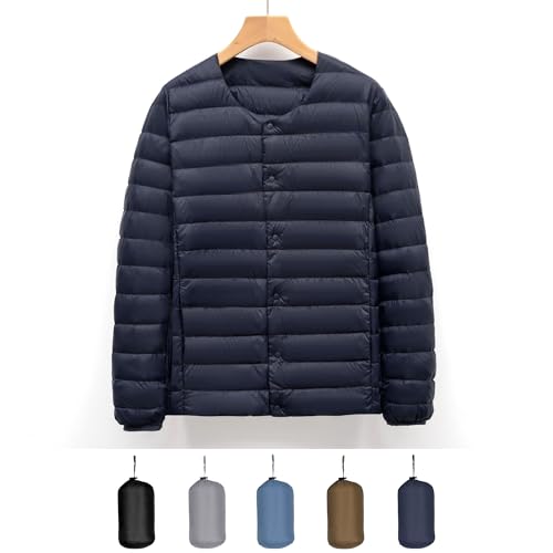 Chaqueta acolchada sin cuello para un abrigo simple y ligero 6
