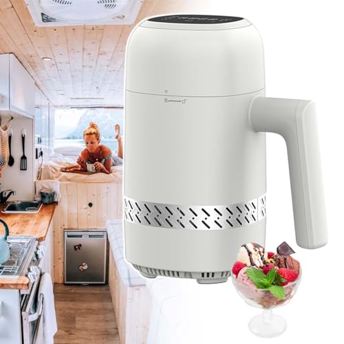 HCAUYNN Heladera EléCtrica para Sorbetes, Helados Y Yogures Suaves, 6 Funciones Predefinidas, Control TáCtil con Pantalla Led, Funcionamiento Silencioso, con ProteccióN contra Sobrecalentamiento.