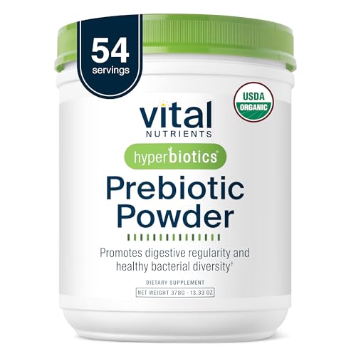 Hyperbiotics Vital Nutrients Organic Prebiotic Fiber Powder | Supports Gut Health and Digestive Regularity | Soluble Fiber Supplement for Women and Men | Vegan Organic Fiber Powder | 54 Servings