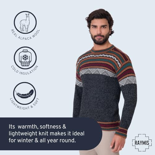 Alpaca Wool Sweater for Men | Warm, Lightweight, Soft | Knitted Top | Long Sleeve Knitted – Handmade by Peru Artisans 5