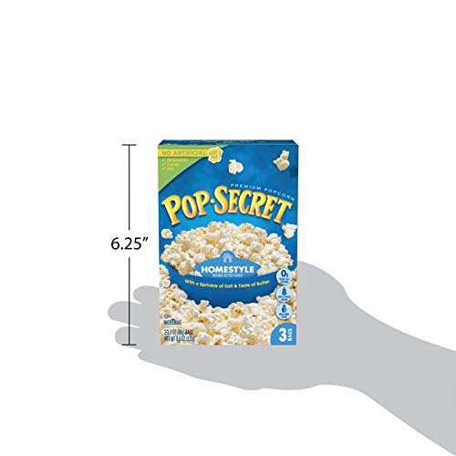 Pop Secret Microwave Popcorn, Homestyle Butter Flavor, 3.2 Oz Sharing Bags, 3 Count (Pack Of 6) #TOP6