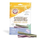 Arm & Hammer for Pets Smoothies Dental Treats for Dogs with Baking Soda and Calcium, Treat Chews Help Fight Bad Breath, Plaque & Tartar, Mint Blueberry & Mint, 8 Pcs