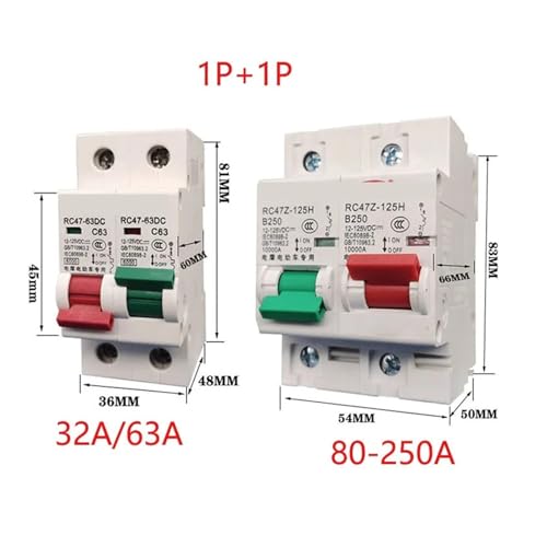Disjoncteur DC 2P 250A pour éviter les courts-circuits de parcs batteries
