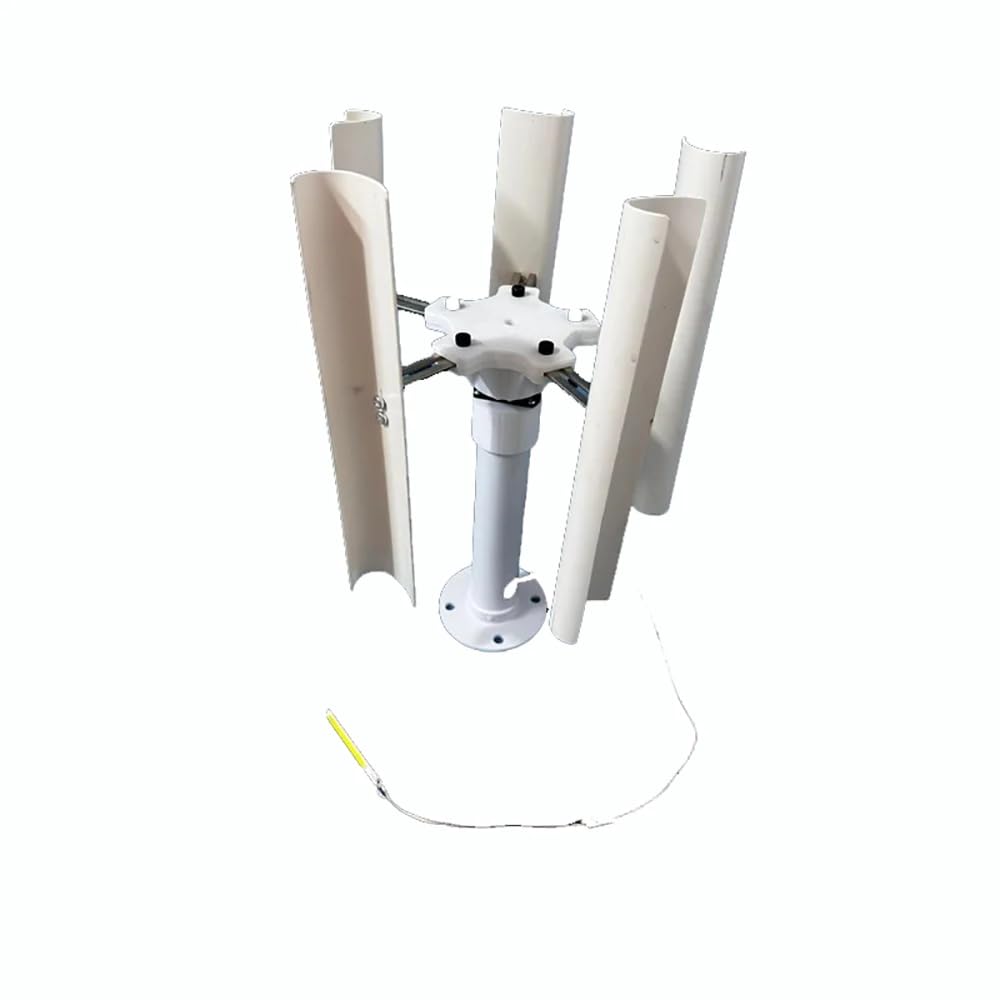 Aerogenerador de 5 Palas de Eje Vertical, Modelo de Generador Eólico, Generador Trifásico de Imanes Permanentes Sin Escobillas