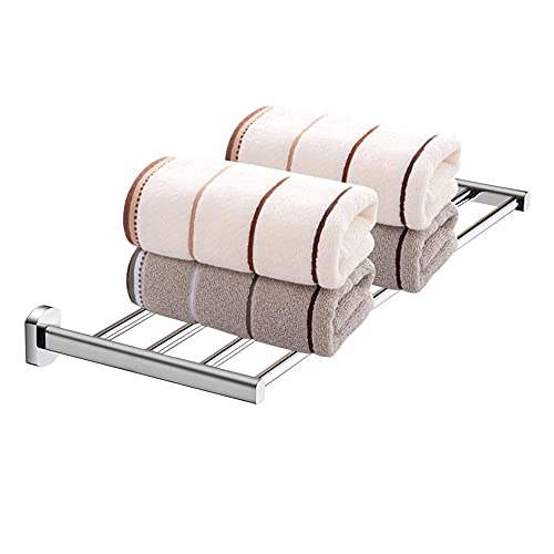 Étagère de serviette en argent cuivre mural pas de forage support auto-adhésif 600 mm LWX