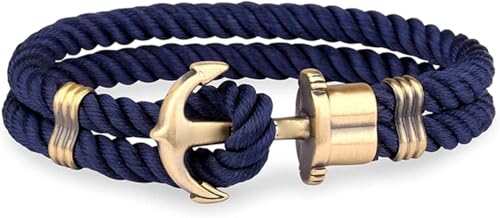 YFZCLYZAXET Bracelet Homme en Nylon Bleu Marine et en Laiton