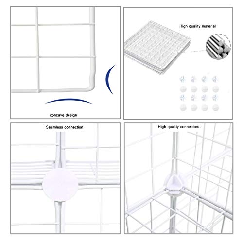 C&Ahome Wire Cube Storage, 16-Cube Organizer Metal Grids Storage, Storage Bins Shelving, Modular Bookshelf Shelves, Diy Closet Cabinet Ideal For Bedroom, Office 48.4”L X 12.4”W X 48.4”H White #TOP4