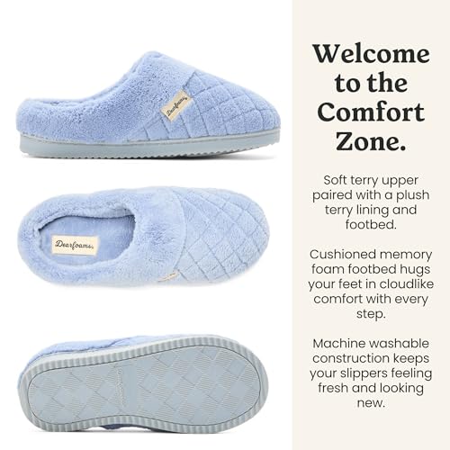 Image of Dearfoams Women's Memory Foam House Slippers - Libby Terry Clog With Wide Widths