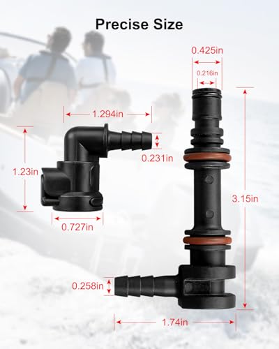 Image of 861163 Gear Lube Hose Connector Fit for MerCruiser Alpha One Gen 2 | Fit for Bravo 1 2 3 Sterndrives Replace 22-861150T02 22-861163, Gear Lube Fitting Kit
