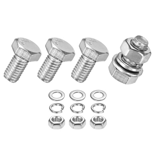 Image of M METERXITY 4-Pack Hex Head Screw Bolt with Nuts Flat & Lock Washers M5x8mm Stainless Steel Bolts and Nuts Kit Fully Threaded Metric Bolt Assortment for Equipment /Machinery