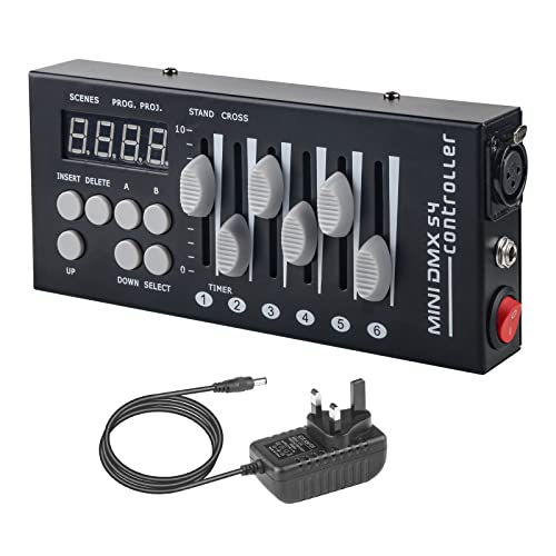 DMX Controllers Lighting, DJ Light Controller for Live House, DMX Controller 512 for Stage Light, 54CH DMX Lighting Controller for Family Party.