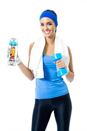 Willceal Waterfles met fruit-infuser, 945 ml, duurzaam met afneembare ijsgelbal, groot, BPA-vrij Tritan, flip-deksel, dicht ontwerp, sport en camping (petrol) - Image 5