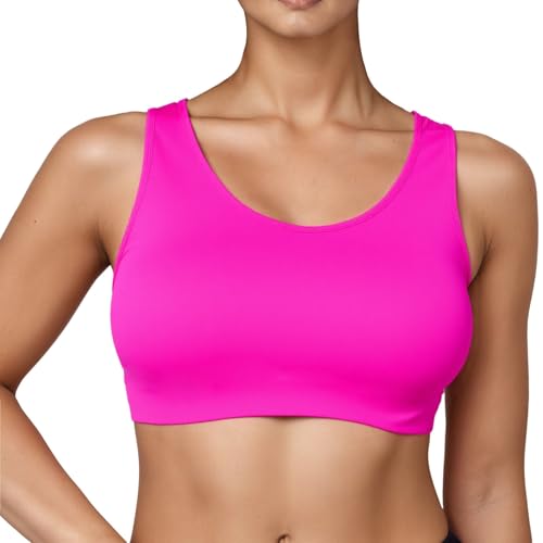 Haut de bikini à armatures rose vif push-up rembourré taille L