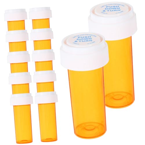 OSOLADY 12pcs TSA Approved Pill Bottle Travel Medicine Organizer Portable Pills Carrier Container