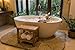 EcoDecors Eleganto 18 Inch Natural Color Waterproof Teak Wood Shower Bench Stool Seat Chair For Inside Shower Provides Safety, Storage, and Organization For Bathroom Accessories