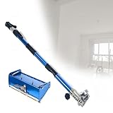 Caja niveladora de paneles de yeso con mango telescópico, juego de herramientas de acabado de aleación de aluminio para reparaciones de paredes sin costuras