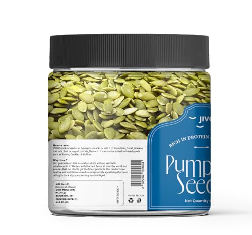 Image of Jivo Raw Pumpkin Seeds | Healthy Snack for Breakfast | High in Fiber & Antioxidants | Ideal for Diets & Weight Management | Nutritious Superfood for Daily Wellness | Hygienically Packed - 400g