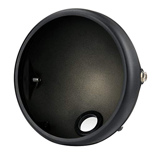 Jevina Phare de moto de base 7 pouces rétro Prince - Phare modifié - Base LED - Phare Shell Base, 386091, Noir