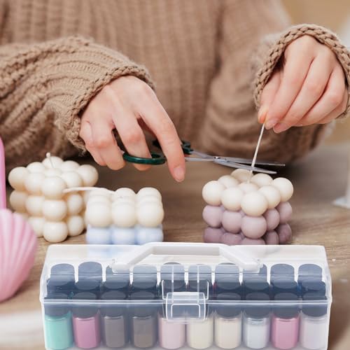 Image of MotiMind 2 Pcs Acrylic Paint Organizer Mica Powder Storage Case Pigment Powder Organizer for 0. 35 Oz /10g Mica Bottles, Holds up to 30 Bottles for Model Paints, Nail Polish & Craft Supplies Holder