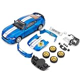 TGRCM-CZ 1/42 Ford Mustang Model, Take Apart Car, DIY Car Model Kit, Educational Building Toy, Children's Gift, Blue
