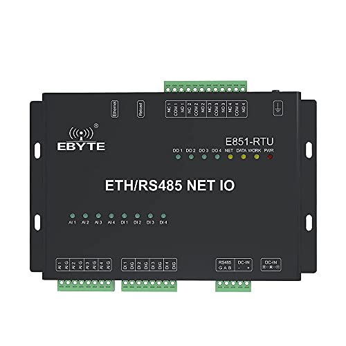 EBYTE Ethernet RS485 12 Way Network IO Controller Modbus TCP RTU E851-RTU(4440-ETH) Analog Digital Input Relay Output Master Slave Socket Connection