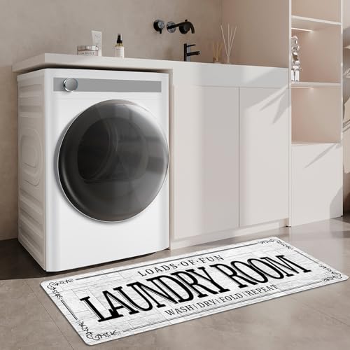 ZHLHPER Non-Slip Rubberback Laundry Room Rug Runner 20''x59'' - Kitchen