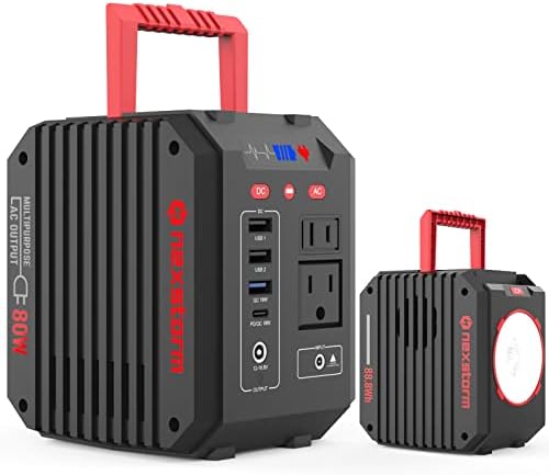Portable Power Station, 88.8Wh Small Generator Super Quiet Backup Lithium Battery with 110V/80W AC Outlet DC USB QC3.0, Camping Light for Airplane Home CPAP Emergency Power Outage Laptop Phone Solar