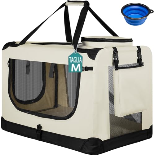 BAKAJI Trasportino per Cani e Gatti, Beige, M