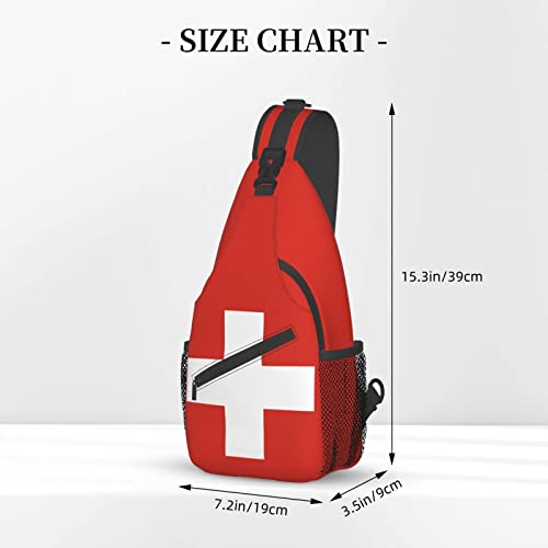 Mochila Swiss Flag Tipo Sling Negra Unisex miniatura 4