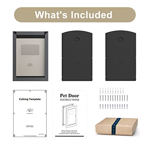 Decormax Weatherproof Dog Door, Energy Efficient Large Dog Door With Aluminum Frame, Telescoping Tunnel, Double Magnetic Flaps And Two Sliding Lock Panels, Easy To Install, Gray, Large #TOP6