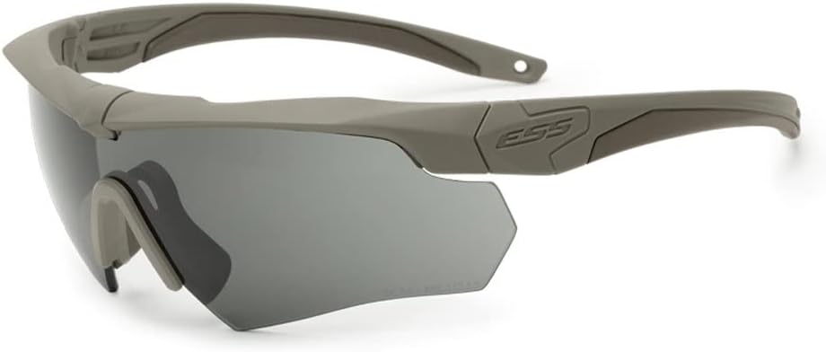 Sunglasses Crossbow One Anti Fog Eyeshield Terrain Tan with Smoke Gray Lens, Terrain Tan, Universal