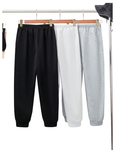 Floerns Boy's 3 Pcs Letter Print Drawstring Waist Warm Athletic Jogger Sweatpants2