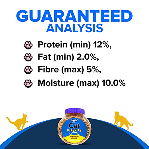 Drools Adult Cat Treat Biscuits 400g Jar | Real Chicken Flavour | Active behaviour | Oral Health | Training and Behaviour