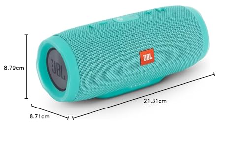 Image of JBL Charge 3 by Harman Portable Bluetooth Speaker with Upto 20 Hours Playtime, Built-in 6000 mAh Powerbank & IPX7 Waterproof (with Mic, Teal)