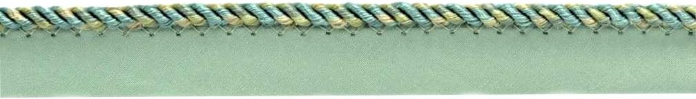 DÉCOPRO 3/16" (0.5cm) Small Shiny Twisted with Lip Twisted Rope | Cord Trim # 0316MLT, Topaz Beige #PR24 (Gold Beige, Chocolate Brown, Sky Blue) 12 Yard Value Pack (36 ft/11m)