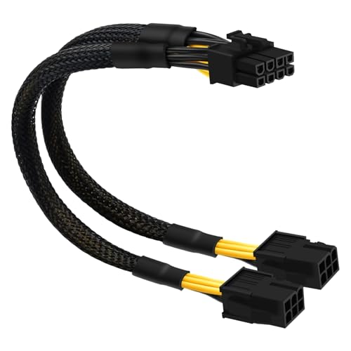 Cable adaptador GPU 6 pin a 8 pin de COMeap con diseño mallado de 24cm