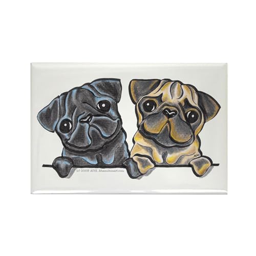 CafePress Pug Pals Rectangle Magnet 3