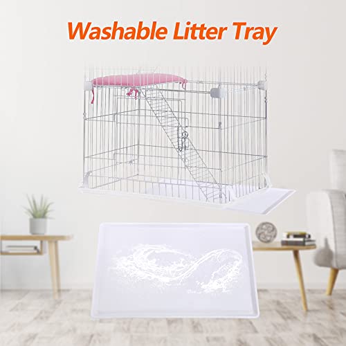 3-Tier 67 Inch Large Cat Cage Cat Crate For 1-5 Cats With Free Hammock & 3 Cat Bed & 2 Ramp Ladders Metal Cat Enclosures Cat Cages Indoor For Cat Ferret Rat, White #TOP5