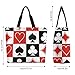JZDACH Women Handbag Grid Poker Playing Cards Large Capacity Fashion Beach Tote Shoulder Bag Purse Shopping Kitchen Tote Bag