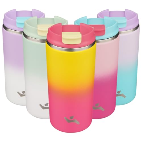 Konokyo 12oz Travel Coffee Mug with Lid, Insulated Stainless Tumbler