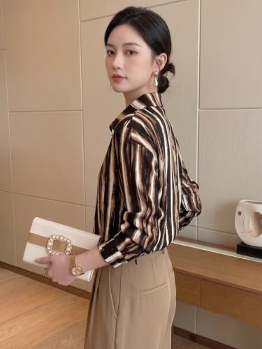 Image of URBAN OX Women's Casual & Corporate Wear Comfort Shirt - Stylish Korean Tops for Women, Formal Shirts for Women Office Wear, Oversized & Wrap Tops, Plus Size