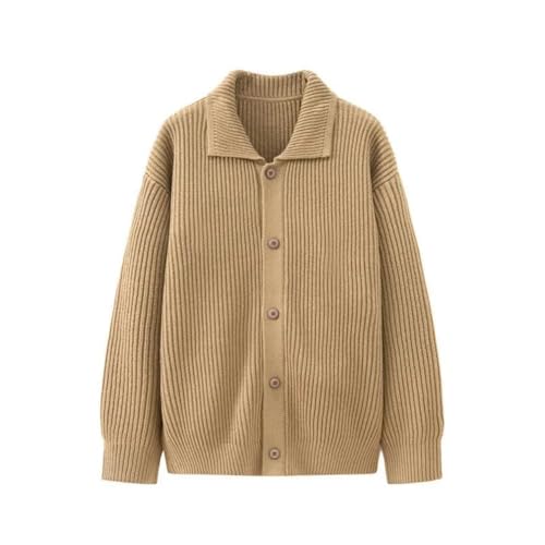 Disimlarl Men Solid Knit Cardigan Sweater Korean Lapel Knitted Outwear Button Slim Fit Casual Knitwer2