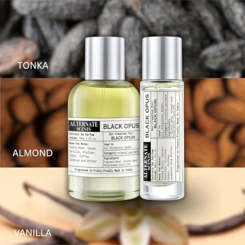 Image of Alternate Scents BLACK OPUS 40ml Long Lasting Perfume For Women |Strong& long Lasting with 30% Oil Concentration|Sweet Gourmand Vanilla| Fragrance From France | Made In India|