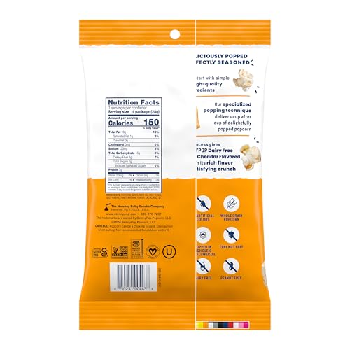 Image of SkinnyPop Popcorn, White Cheddar, Whole Grain, Dairy-Free Snack, 1oz Bags (12ct)