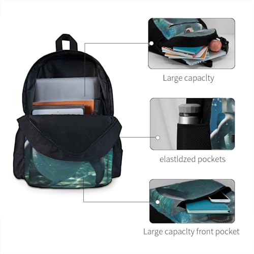 Sac à dos grande capacité résistant à l'eau imprimé dauphin camping
